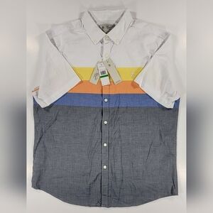 NEW Original PENGUIN Short Sleeve Large Stripe Button Shirt Surfer Heritage NWT